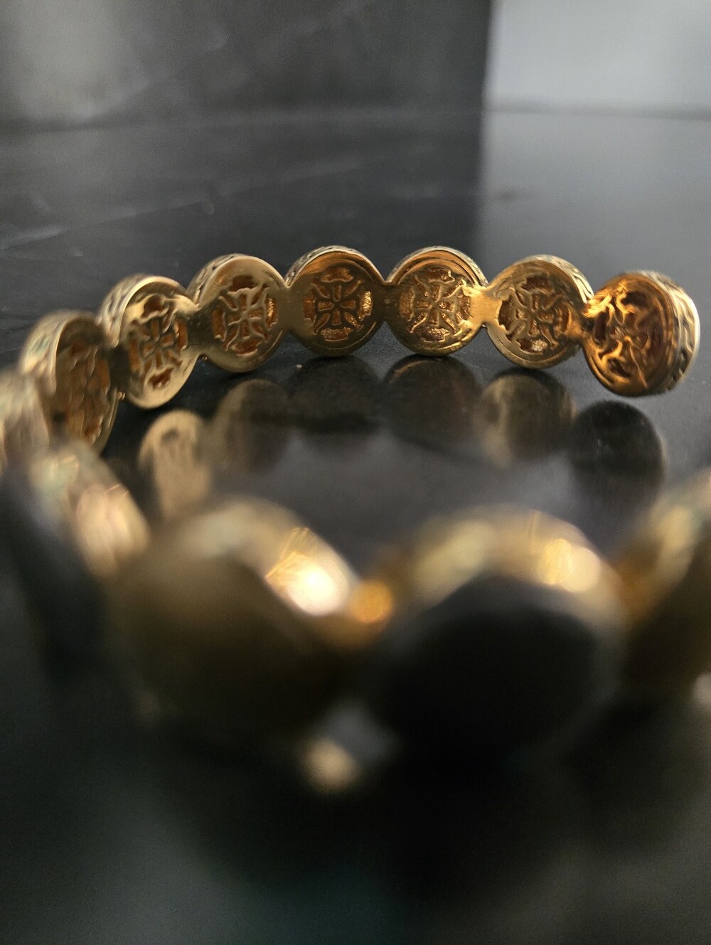 Rustic Cuff Mixed Metal Bangle - Picture 3 of 3